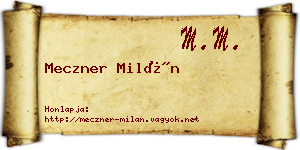 Meczner Milán névjegykártya