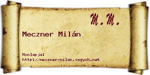 Meczner Milán névjegykártya